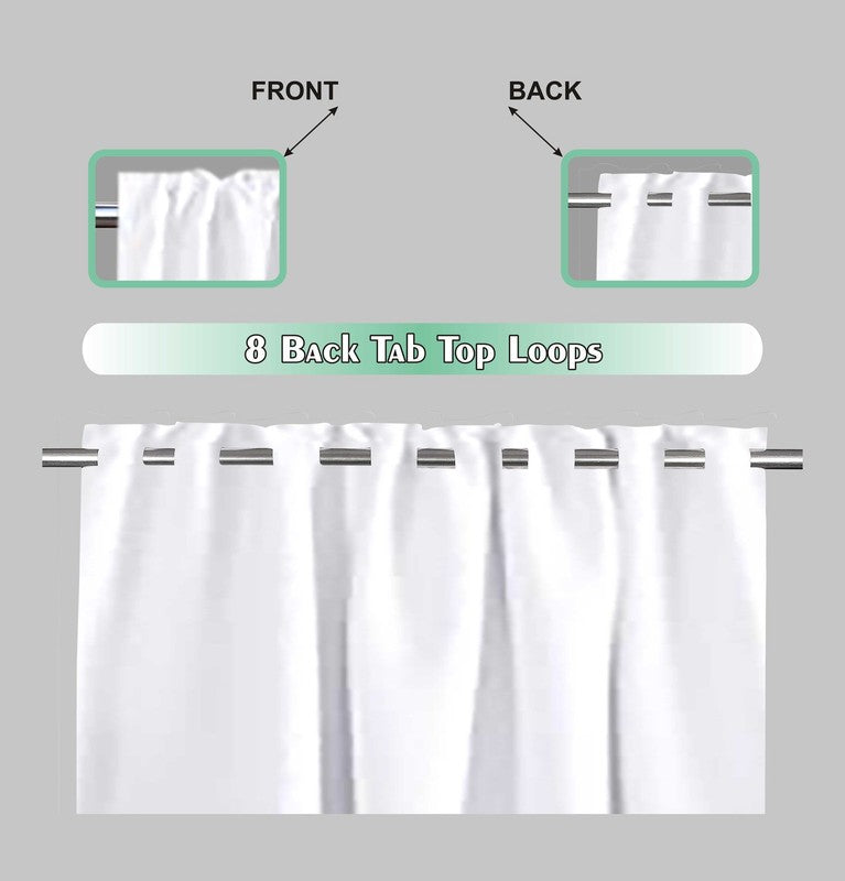Set of 2 Reverse Tab Top Cotton Slub Duck Window Panels 50x84 White3