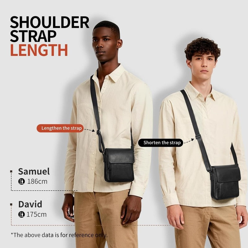 Leather Messenger Crossbody Bag Men Work Business Casual Adjustable Stra1
