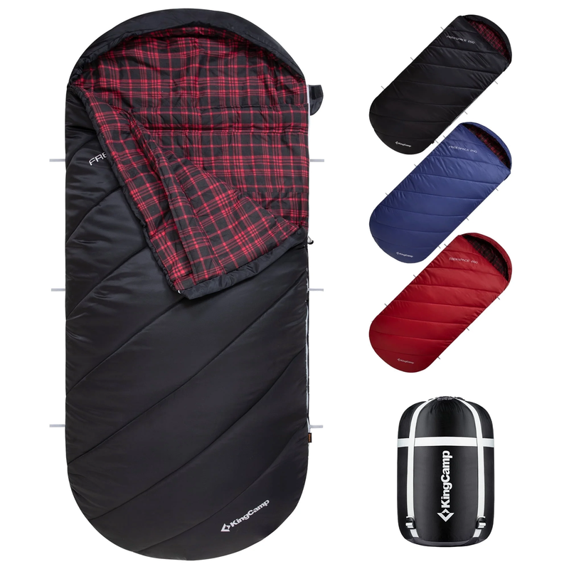 XL Cotton Flannel Sleeping Bags, Oversized Weatherproof 3-Season Sleep Bag with 10