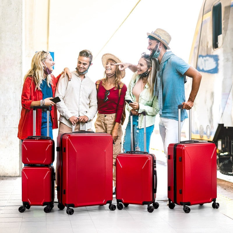 5 Piece Luggage Set with 8 Packing Cubes, Hard Shell Suitcase Set with Spinner W9