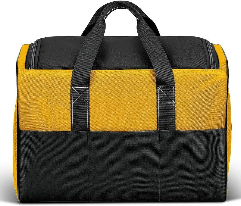 17" Large Tool Bag Wide Mouth Organizer Yellow & Black Double Zipper1