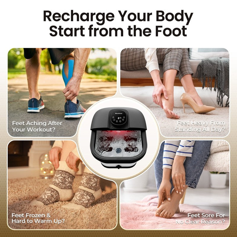 Collapsible Foot Spa with Massager and Heat, Foot Spa Massager with Bubble Heat,6