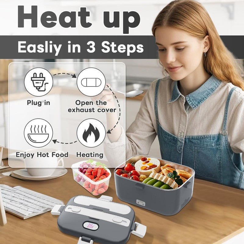 Electric Lunch Box 100W 1.8L Heated Food Warmer Portable 12/24V 110 230V2
