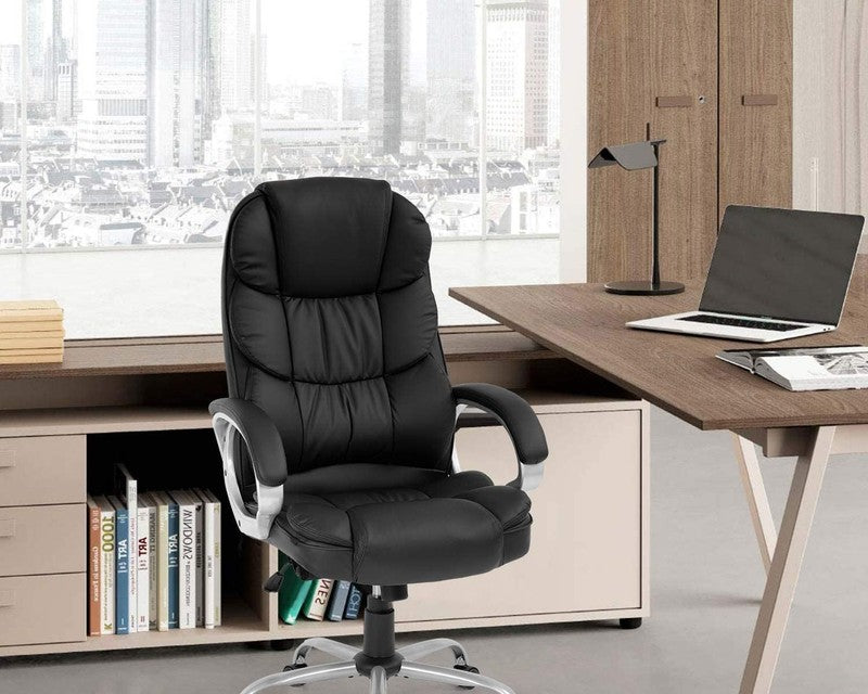 Ergonomic High Back Office Chair with Lumbar Support and Armrests - Black7