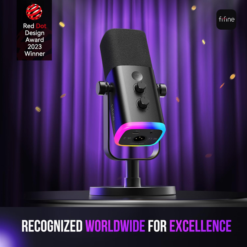 USB/XLR Dynamic Microphone for Podcast Recording, PC Computer Gaming Streaming M1