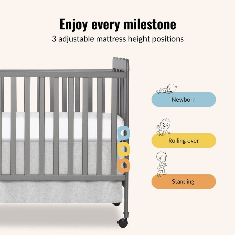 Carson Classic 3 in 1 Crib Steel Grey Converts to Toddler Bed Sofa Adjustable3