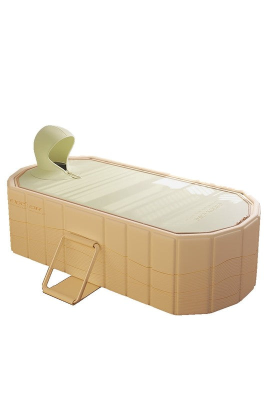47"Foldable Bathtub for 2 People,Upgraded Adult Tub for Hot Ice Bath,Yellow with10