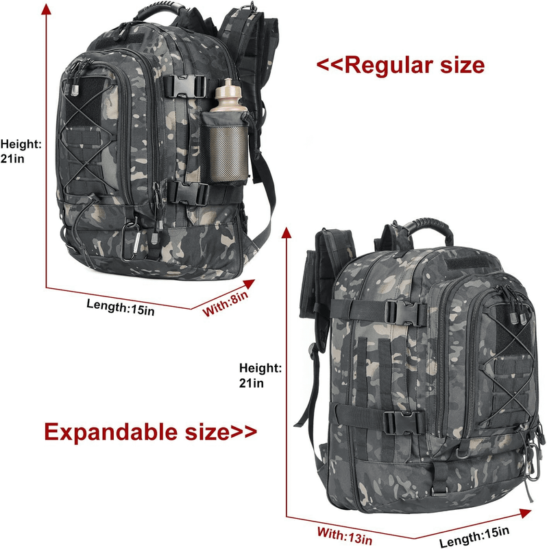 Expandable 40 64L Tactical Backpack 3 Day Assault Rucksack Water Resistant Digit1
