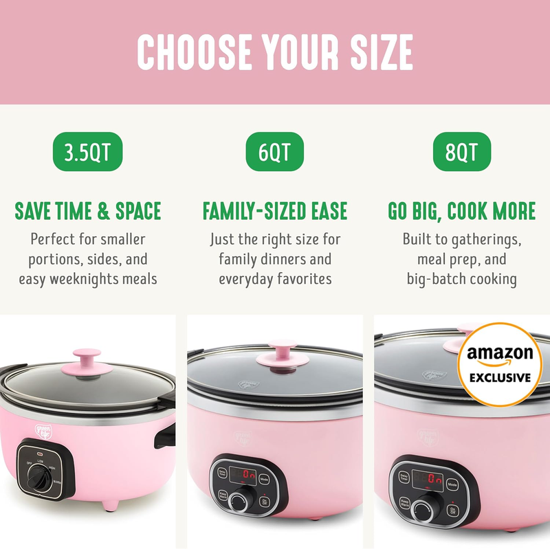 6QT Slow Cooker, Non-Toxic Pfas-Free Ceramic Nonstick Removable Interior Bowl, P9