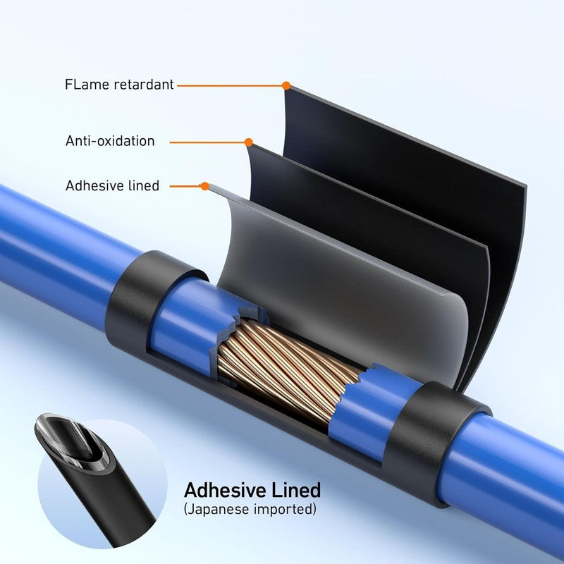 446 Pcs Marine Grade Heat Shrink Tubing Kit - 4:1 Adhesive Lined Black3