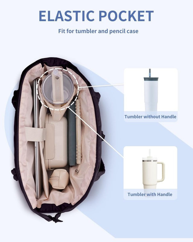 Puffer Tote Bag with Cup Holder & Laptop Compartment & Trolley Sleeve for Travel1