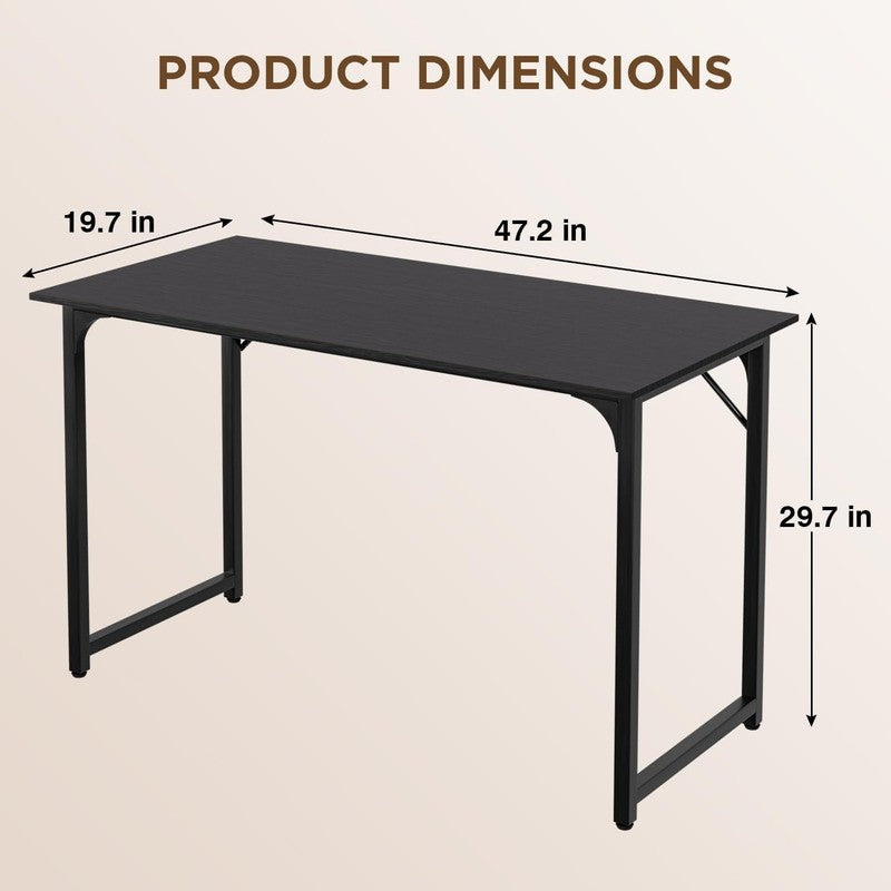 47" Black Computer Desk Adjustable Metal Frame Laptop Table for Adults2