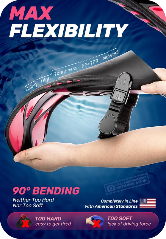 Travel Size Snorkel Fins Adjustable Open Heel Swim Fins for Diving Snorkeling2