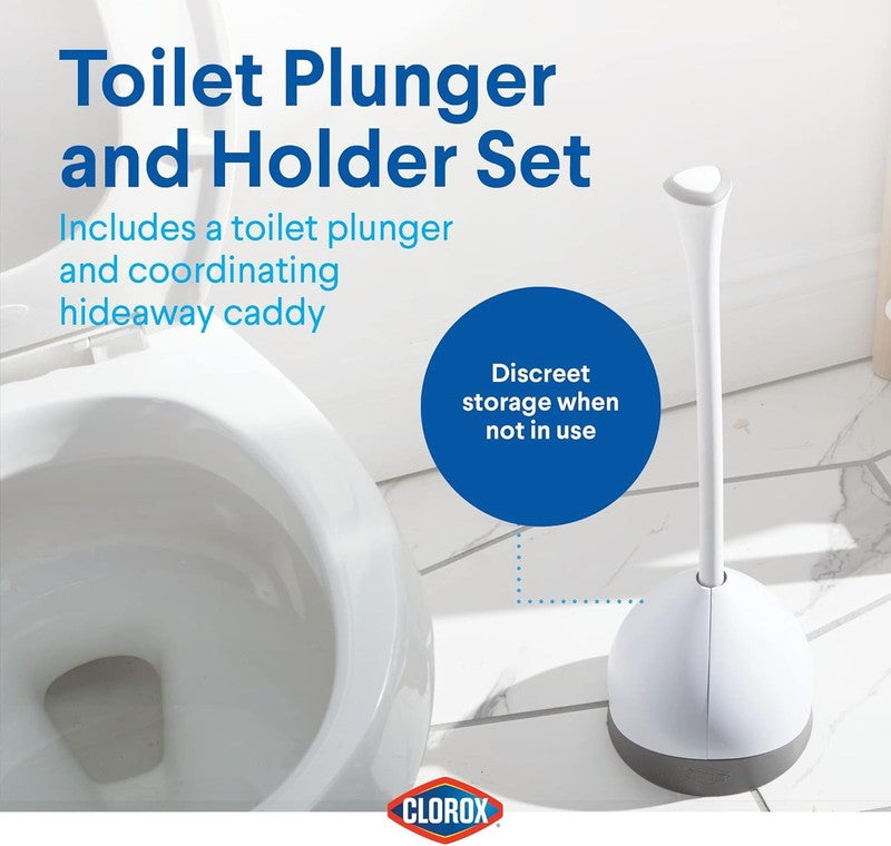 Toilet Plunger with Hideaway Caddy Bathroom Organizer & Storage Holder3
