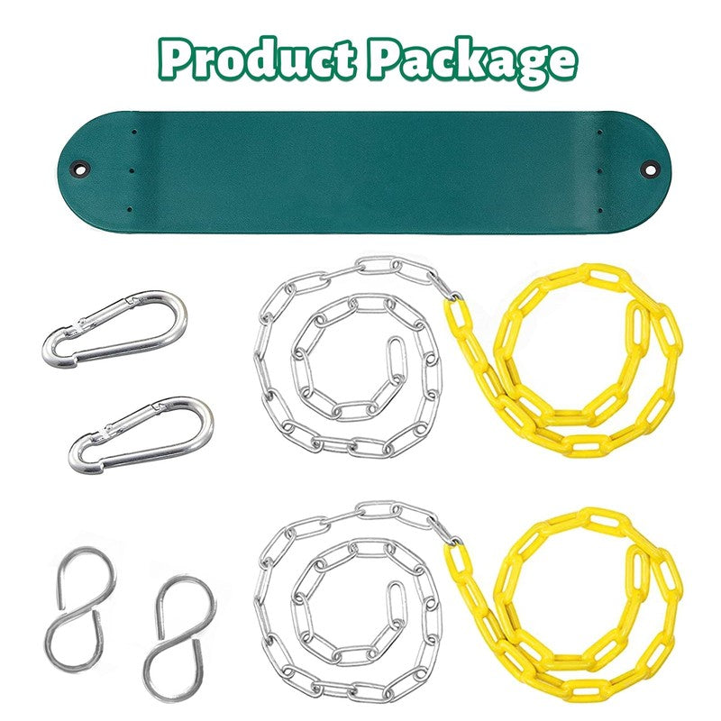 2Pcs Heavy Duty Outdoor U Swing Seats w/ Adjustable Chains, 660lb Capacity1