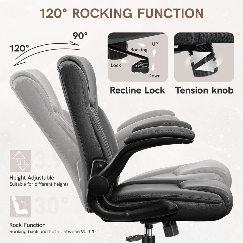 400LB Big Tall Leather Office Chair Ergonomic Executive Chair Black3