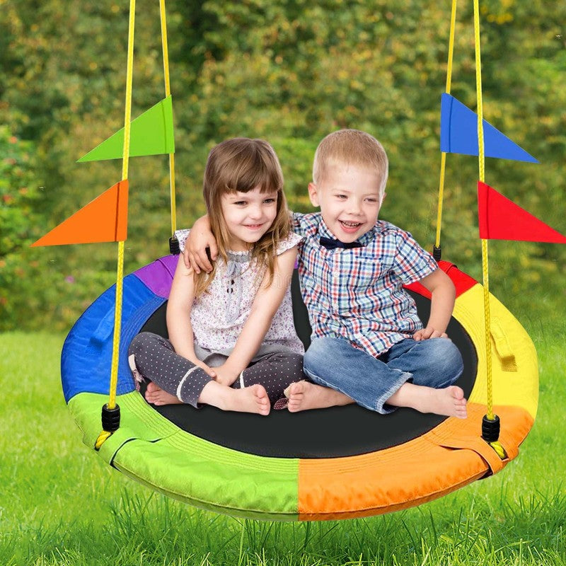 40" Saucer Swing 750Lb Capacity, Waterproof Oxford Tree Swing for Kids Gift, Ind6