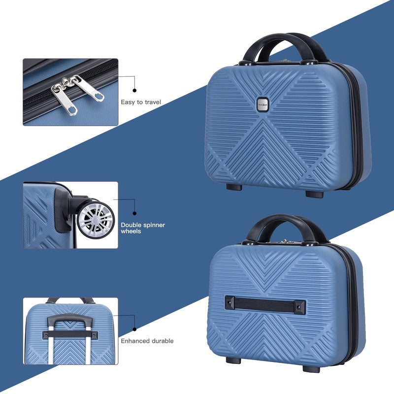 2 Piece Lightweight Hardside Luggage Set with Spinner Wheels   Blue4