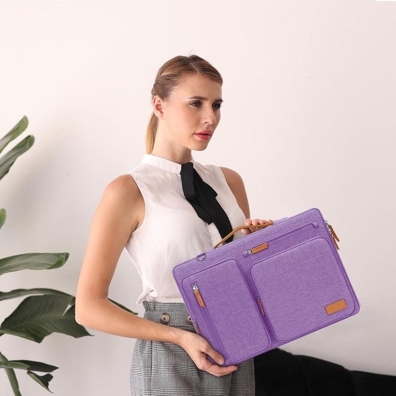 15.6 Inch Laptop Shoulder Bag 360 Protective Messenger 4 Zipper Pockets1