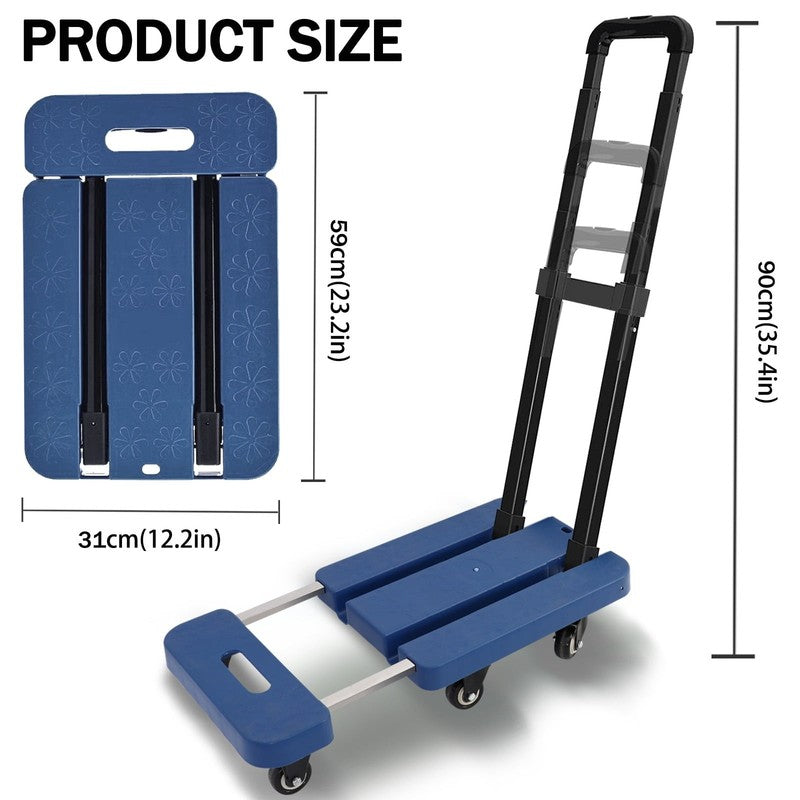 BAOKALER Folding Hand Truck Heavy Duty Dolly Cart 6 Wheels Foldable Blue1