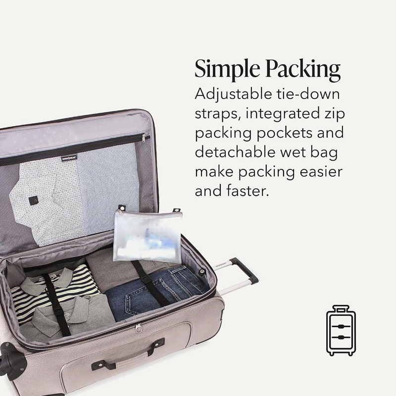 Large Softside Expandable Spinner Luggage Lightweight Travel Suitcase Pewter2