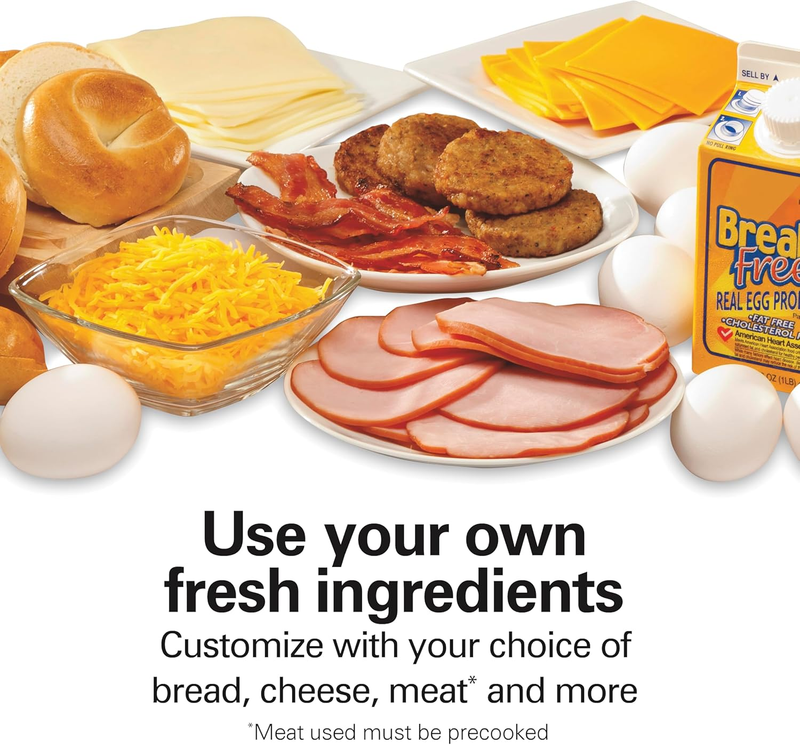 Dual Breakfast Sandwich Maker with Timer, Ready in 5 Minutes, Removable Dishwash4