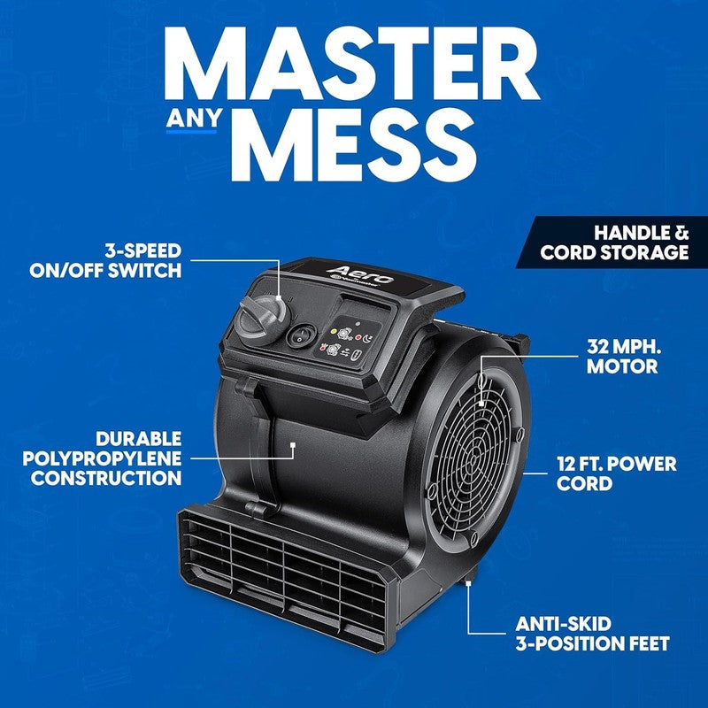 3-Speed Floor Fan 156W 550CFM Air Mover Utility Blower Carpet Dryer7