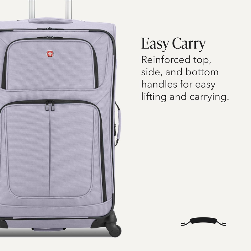 Sion 30 Inch Large Checked Spinner Luggage Softside Expandable Evening Haze4