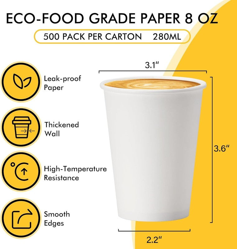 8 Oz Disposable Coffee Cups [500 Pack]1