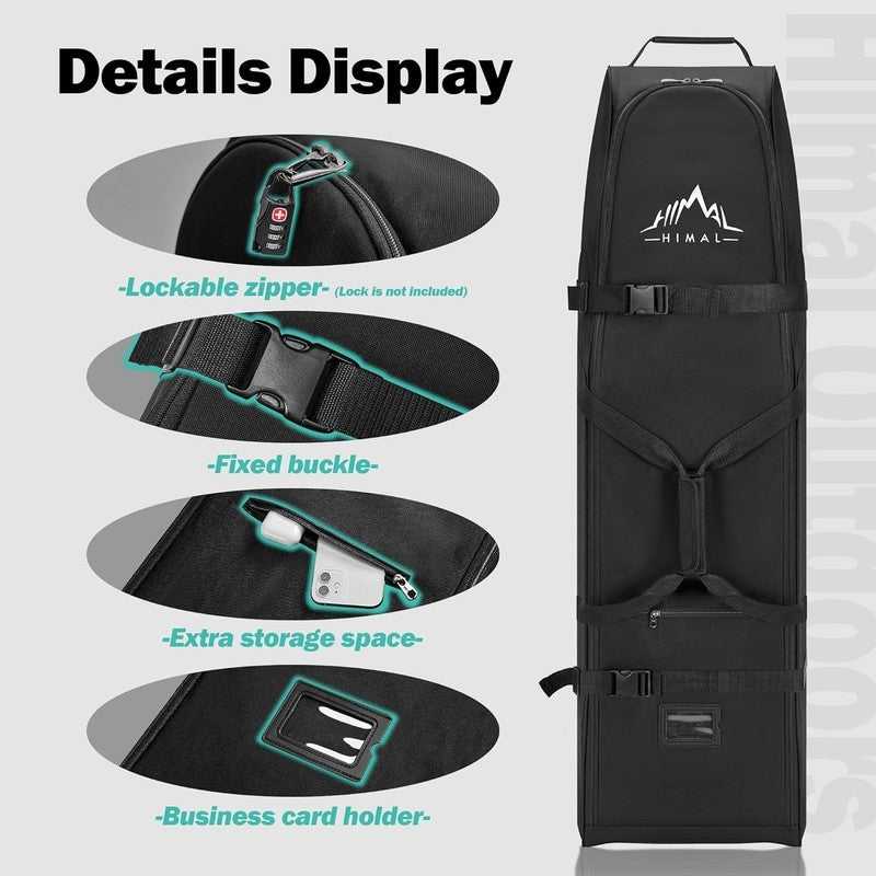 Soft Sided Golf Travel Bag w Wheels Heavy Duty 600D Polyester Universal Size3