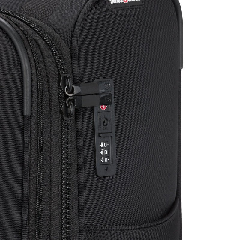 Stride Expandable Carry-On Spinner Luggage with TSA Lock, 8 Wheels, Black6