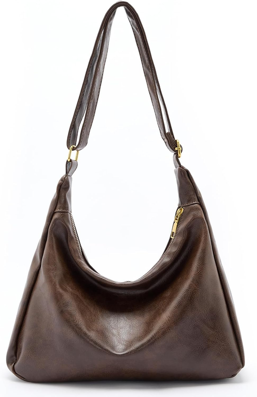 Hobo Bags for Women Vegan Leather Soft Foldable Shoulder Slouchy Tote Purse10