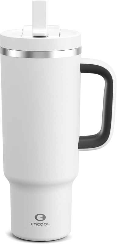 40 Oz Stainless Steel Tumbler with Handle, Straw & 24 Hour Cold Insulation0