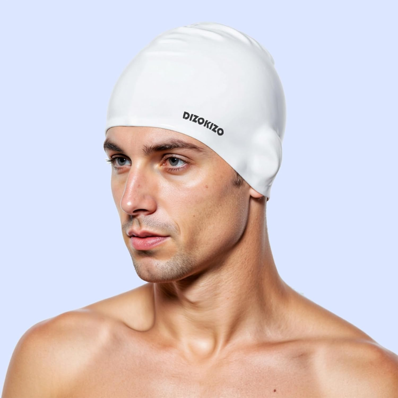 Adult Swim Cap Silicone 2 Pack Waterproof Non Slip Hair Protection6