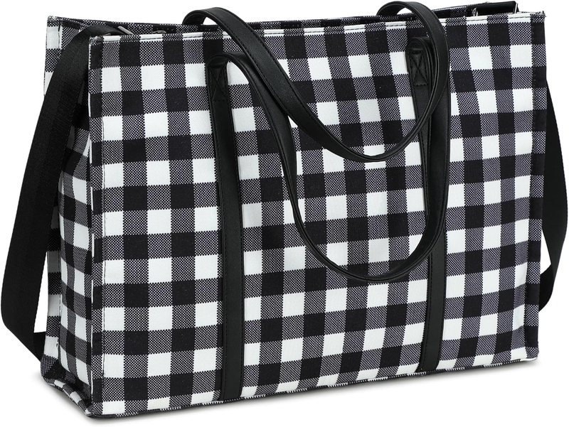 15.6" Laptop Tote Bag for Women Canvas Work Messenger Shoulder Office Handbag7