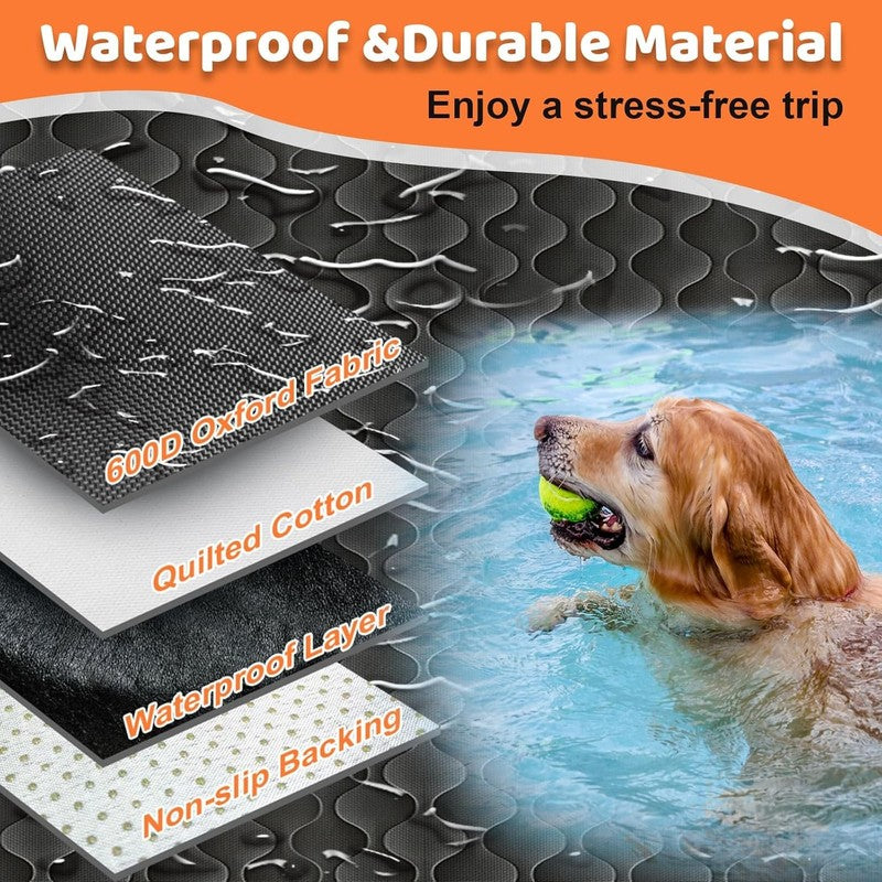 Dog Car Seat Cover Back Seat, Waterproof Bench Cover w/ Armrest Fit, Nonslip4