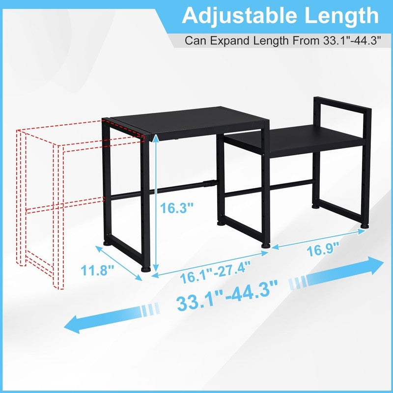 44.3" Expandable Metal Storage Shelves Heavy Duty 150lb Adjustable Kitchen Rack2