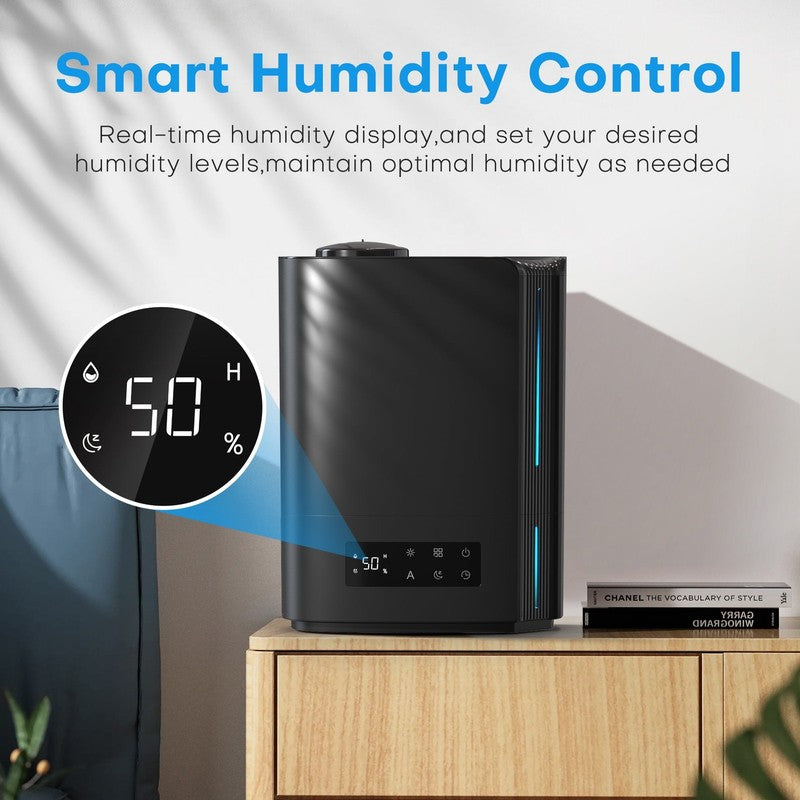 6L Cool Mist Humidifier Top Fill Smart Control Oil Diffuser Timer Black4