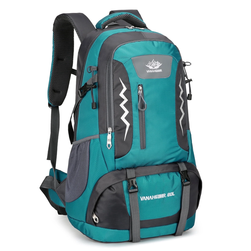 60L Waterproof Hiking Backpack with Reflective Strips & Safety Whistle, Large Ca0