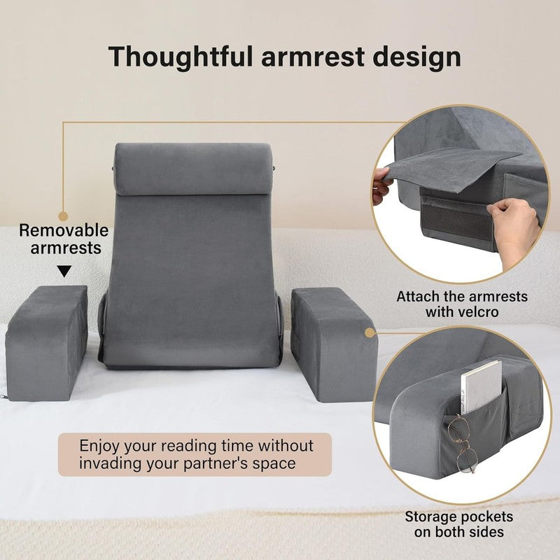 Reading Pillow for Sitting in Bed Adult, 19" Back Support Pillow for Bed Sitting4