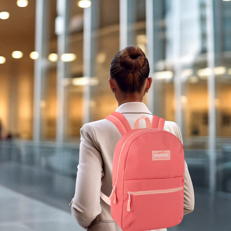 Coral Classic Backpack 17" Dual Zipper School Travel Bag5