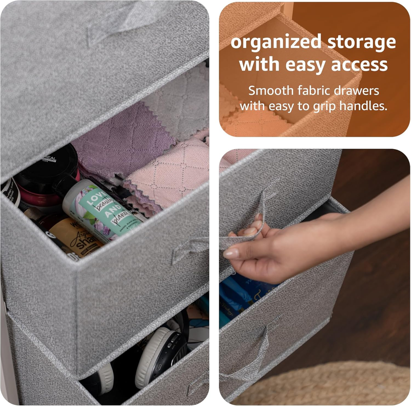 4 Drawer Fabric Storage Organizer Unit Closet Bedroom White3