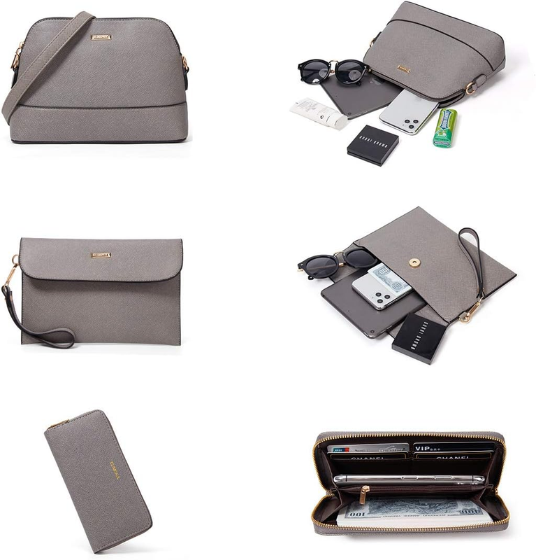 Women Fashion Synthetic Leather Handbag Set 4PCS Tote Shoulder Satchel Purse5