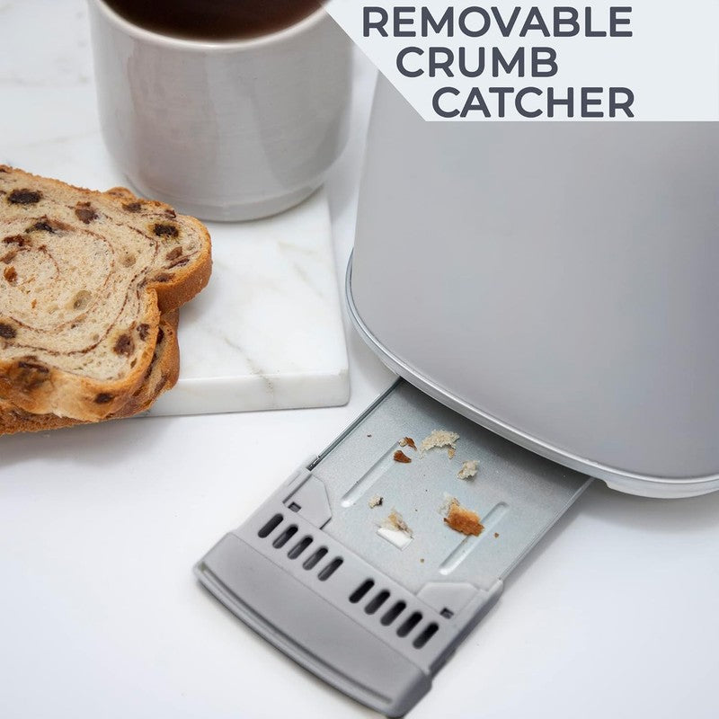 Retro 2 Slice Stainless Steel Toaster Wide Slot 6 Browning Bagel Cancel Sand3