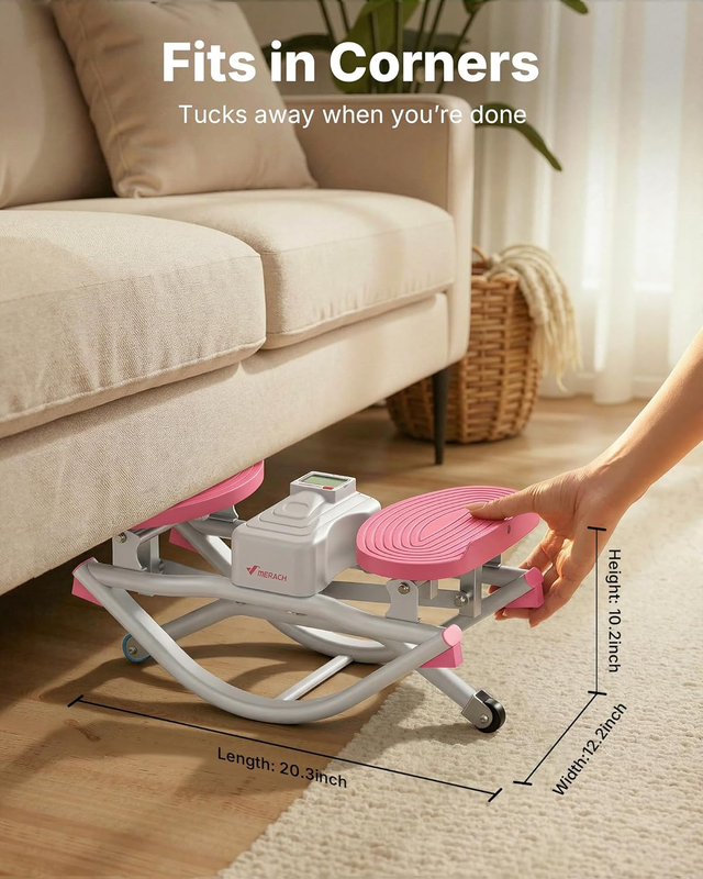 Rocking Stepper Exercise Machine 3D Motion Resistance Bands 330lb Capacity7
