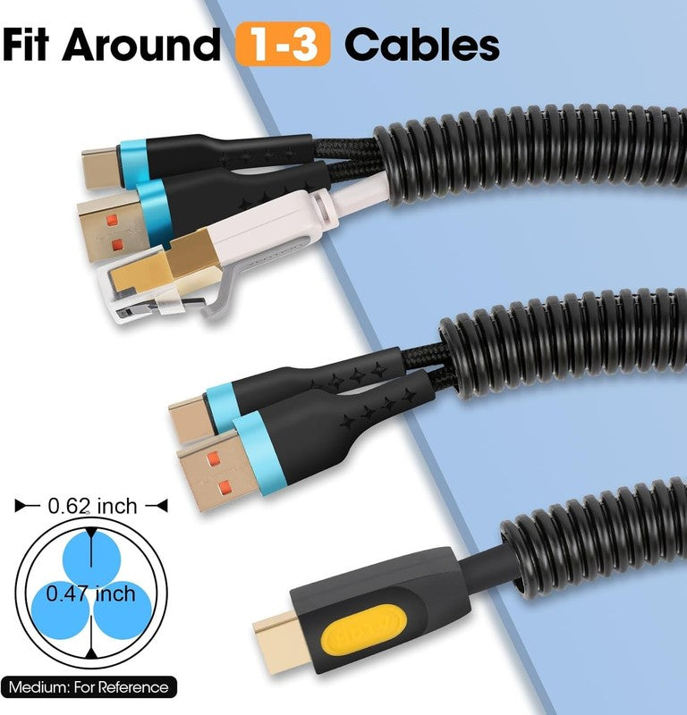 120FT Black Wire Loom 1/2" Split Tubing Conduit - Durable Wire Protector1