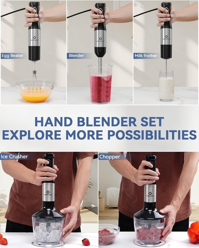 7-In-1 Immersion Blender, 800W Hand Blender with 20 Speeds and Turbo, Scratch-Re3