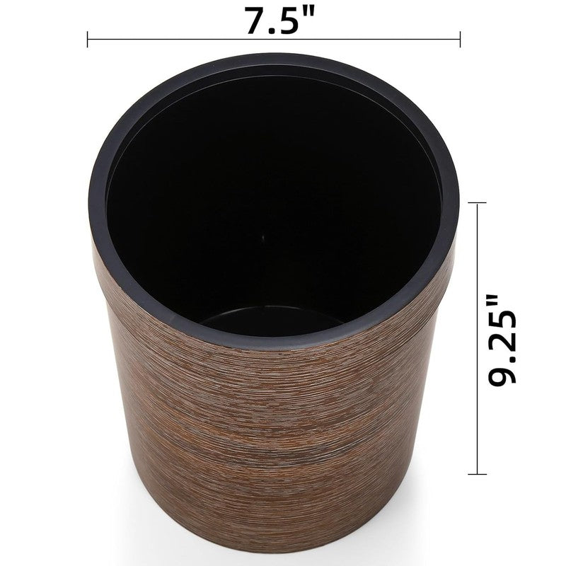 3 Pack 1.7 Gal Vintage Trash Cans, Wood Grain, for Home/Office/Bathroom1