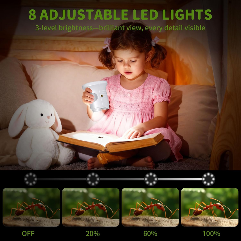 Microscope for Kids, 1000X Handheld Microscope Camera with 2.4" IPS Screen, 10804