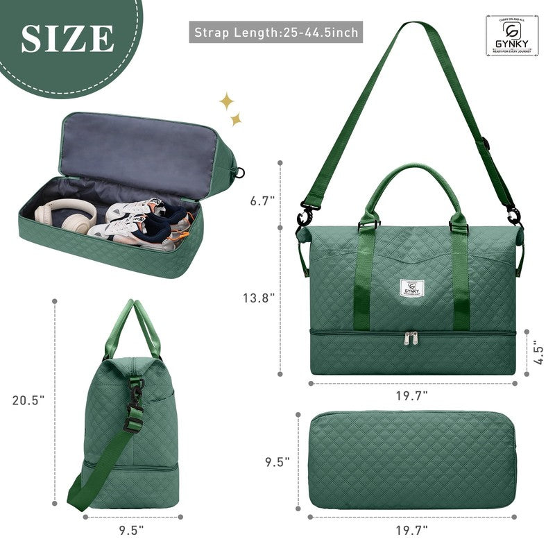 Travel Duffle Bag Weekender Bags for Women with Shoe Compartment Carry on Overni1
